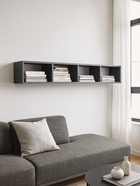 Полка настенная «Модена», 1432×244×232 мм, цвет графит  (артикул 10998073)  большой выбор товаров оптом и в розницу по низким ценам с доставкой