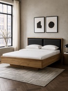 Кровать полутораспальная «Клауд», 1400×2000 мм, парящая, цвет дуб крафт золотой / антрацит  (артикул 10998092)  большой выбор товаров оптом и в розницу по низким ценам с доставкой