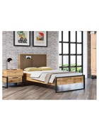 Тумба прикроватная Iris, 510×460×530 мм, цвет дуб вотан/чёрный муар  (артикул 10998094)  большой выбор товаров оптом и в розницу по низким ценам с доставкой