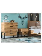 Тумба прикроватная Iris, 510×460×530 мм, цвет дуб вотан/чёрный муар  (артикул 10998094)  большой выбор товаров оптом и в розницу по низким ценам с доставкой