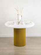 Стол кухонный деревянный «Барел 89», 900×900×750 мм, цвет белый/золото  (артикул 10998101)  большой выбор товаров оптом и в розницу по низким ценам с доставкой