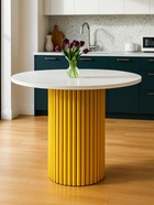 Стол кухонный деревянный «Барел 89», 900×900×750 мм, цвет белый/золото  (артикул 10998101)  большой выбор товаров оптом и в розницу по низким ценам с доставкой