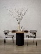 Стол кухонный деревянный «Барел 89», 900×900×750 мм, цвет орех кантри/чёрный  (артикул 10998102)  большой выбор товаров оптом и в розницу по низким ценам с доставкой