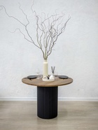 Стол кухонный деревянный «Барел 89», 900×900×750 мм, цвет орех кантри/чёрный  (артикул 10998102)  большой выбор товаров оптом и в розницу по низким ценам с доставкой