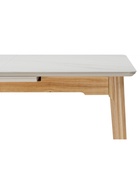 Стол кухонный Halmar, 1400(1800)×800×770 мм, цвет белый спечённый камень/светлое дерево - Фото 9