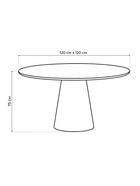 Стол кухонный Huge, 1200×1200×750 мм, цвет белый/коричневый  (артикул 10998108)  большой выбор товаров оптом и в розницу по низким ценам с доставкой