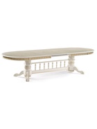 Стол кухонный деревянный раздвижной «Комфорт», 2600(3300)×1100×770 мм, цвет крем/патина золотая - Фото 7