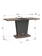 Стол кухонный деревянный раздвижной «Комфорт», 1100(1450)×680×755 мм, цвет авелано/графит  (артикул 10998122)  большой выбор товаров оптом и в розницу по низким ценам с доставкой