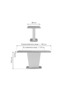 Стол кухонный деревянный раздвижной «Комфорт», 1100(1450)×680×755 мм, цвет цемент светлый/белый  (артикул 10998123)  большой выбор товаров оптом и в розницу по низким ценам с доставкой