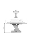 Стол на тумбе кухонный раздвижной «Аврора», 1200(1600)×750×755 мм, цвет цемент светлый/белый  (артикул 10998131)  большой выбор товаров оптом и в розницу по низким ценам с доставкой