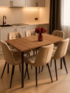 Стол кухонный деревянный раздвижной «Кортни», 1170(1570)×770×750 мм, цвет дуб крафт золотой/чёрный матовый  (артикул 10998132)  большой выбор товаров оптом и в розницу по низким ценам с доставкой