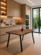 Стол кухонный деревянный раздвижной «Кортни», 1170(1570)×770×750 мм, цвет дуб крафт табачный/чёрный матовый  (артикул 10998133)  большой выбор товаров оптом и в розницу по низким ценам с доставкой