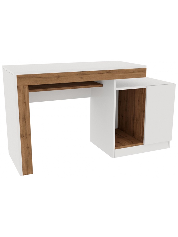 Стол компьютерный «Модена», 1432×1000×800 мм, цвет белый/дуб вотан