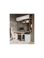 Стол компьютерный Модена белый / дуб вотан - фото 121986706