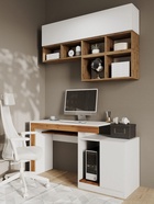 Стол компьютерный Модена белый / дуб вотан - фото 121986712