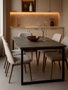 Стол кухонный деревянный раздвижной «Лиман», 1170(1570)×770×750 мм, цвет бетон тёмный/чёрный матовый  (артикул 10998136)  большой выбор товаров оптом и в розницу по низким ценам с доставкой