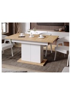 Стол на тумбе кухонный раздвижной «Детройт Тип 1», 1504(2014)×850×770 мм, цвет белый/дуб крафт золотой  (артикул 10998138)  большой выбор товаров оптом и в розницу по низким ценам с доставкой