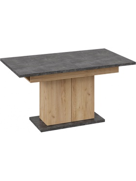 Стол на тумбе кухонный раздвижной «Детройт Тип 1», 1504(2014)×850×770 мм, цвет дуб крафт золотой/ателье тёмное