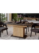 Стол на тумбе кухонный раздвижной «Детройт Тип 1», 1504(2014)×850×770 мм, цвет дуб крафт золотой/ателье тёмное  (артикул 10998139)  большой выбор товаров оптом и в розницу по низким ценам с доставкой