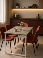 Стол кухонный деревянный «Лиман», 1170×770×750 мм, цвет бетон светлый/белый матовый  (артикул 10998142)  большой выбор товаров оптом и в розницу по низким ценам с доставкой