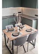 Стол кухонный деревянный «Лиман», 1170×770×750 мм, цвет дуб крафт табачный/чёрный матовый  (артикул 10998152)  большой выбор товаров оптом и в розницу по низким ценам с доставкой