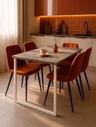 Стол кухонный деревянный «Лиман», 1400×800×750 мм, цвет бетон светлый/белый матовый  (артикул 10998153)  большой выбор товаров оптом и в розницу по низким ценам с доставкой