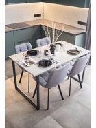 Стол кухонный деревянный «Лиман», 1400×800×750 мм, цвет бетон светлый/чёрный матовый  (артикул 10998157)  большой выбор товаров оптом и в розницу по низким ценам с доставкой