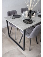 Стол кухонный деревянный «Лиман», 1400×800×750 мм, цвет бетон светлый/чёрный матовый  (артикул 10998157)  большой выбор товаров оптом и в розницу по низким ценам с доставкой