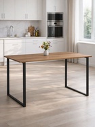 Стол кухонный деревянный «Лиман», 1400×800×750 мм, цвет дуб крафт золотой/чёрный матовый  (артикул 10998158)  большой выбор товаров оптом и в розницу по низким ценам с доставкой