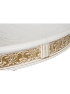 Стол кухонный деревянный раздвижной «Лорд», 1100(1600)×1100×790 мм, цвет молочный/патина золото  (артикул 10998161)  большой выбор товаров оптом и в розницу по низким ценам с доставкой