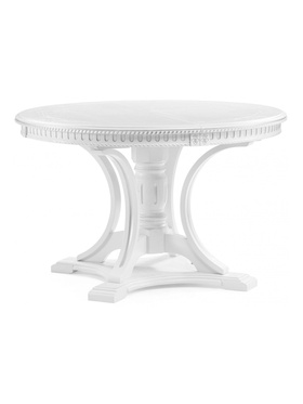 Стол кухонный деревянный раздвижной «Нозеан», 1200(1600)×1200×760 мм, цвет белый/серебро