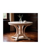 Стол кухонный деревянный раздвижной «Нозеан», 1200(1600)×1200×760 мм, цвет белый/серебро  (артикул 10998166)  большой выбор товаров оптом и в розницу по низким ценам с доставкой