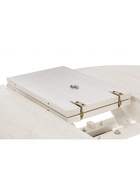 Стол кухонный деревянный раздвижной «Павия», 900(1200)×900×800 мм, цвет молочный/патина золото  (артикул 10998171)  большой выбор товаров оптом и в розницу по низким ценам с доставкой