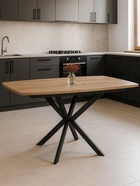 Стол кухонный деревянный раздвижной «Палу», 1300(1700)×800×750 мм, цвет дуб веллингтон/чёрный  (артикул 10998172)  большой выбор товаров оптом и в розницу по низким ценам с доставкой