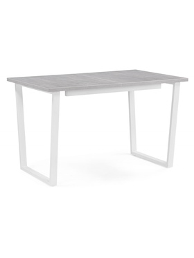 Стол кухонный деревянный раздвижной «Лота Лофт», 1200(1600)×750×750 мм, цвет бетон светлый/белый матовый