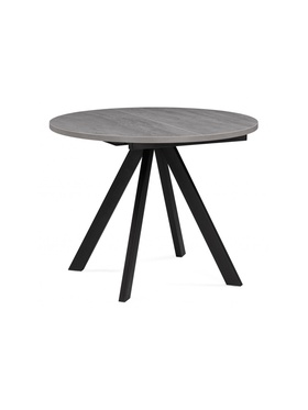 Стол кухонный деревянный раздвижной «Трейси», 900(1200)×900×750 мм, цвет бетон/чёрный