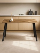 Стол кухонный деревянный «Тринити Лофт», 1400×800×760 мм, цвет дуб крафт табачный/чёрный матовый  (артикул 10998192)  большой выбор товаров оптом и в розницу по низким ценам с доставкой