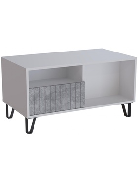 Журнальный стол Эннис белый / бетон светлый