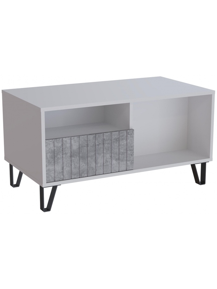 Столик журнальный «Эннис», 500×902×480 мм, цвет белый / бетон светлый