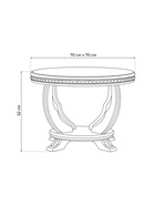 Столик журнальный «Луис», 700×700×520 мм, цвет слоновая кость / золото - Фото 2