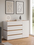 Комод напольный «Атлон», 1190×460×896 мм, цвет белый / дуб вотан  (артикул 10998206)  большой выбор товаров оптом и в розницу по низким ценам с доставкой