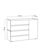 Комод напольный «Атлон», 1190×460×896 мм, цвет белый / дуб вотан  (артикул 10998206)  большой выбор товаров оптом и в розницу по низким ценам с доставкой