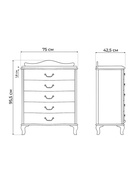 Комод напольный «Джульетта», 750×425×955 мм, цвет орех  (артикул 10998207)  большой выбор товаров оптом и в розницу по низким ценам с доставкой