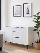 Комод напольный «Иадама», 1289×403×847 мм, цвет белый / белый глянец  (артикул 10998208)  большой выбор товаров оптом и в розницу по низким ценам с доставкой