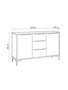 Комод напольный «Иадама», 1289×403×847 мм, цвет белый / белый глянец  (артикул 10998208)  большой выбор товаров оптом и в розницу по низким ценам с доставкой