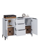 Комод напольный «Иадама», 1289×403×847 мм, цвет белый / белый глянец  (артикул 10998208)  большой выбор товаров оптом и в розницу по низким ценам с доставкой