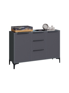 Комод напольный «Иадама», 1289×403×847 мм, цвет графит / графит софт