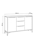 Комод напольный «Иадама», 1289×403×847 мм, цвет графит / графит софт  (артикул 10998209)  большой выбор товаров оптом и в розницу по низким ценам с доставкой