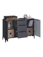 Комод напольный «Иадама», 1289×403×847 мм, цвет графит / графит софт  (артикул 10998209)  большой выбор товаров оптом и в розницу по низким ценам с доставкой