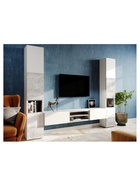 Стеллаж «Лонгфорд», 402×304×2176 мм, цвет белый/бетон светлый  (артикул 10998217)  большой выбор товаров оптом и в розницу по низким ценам с доставкой